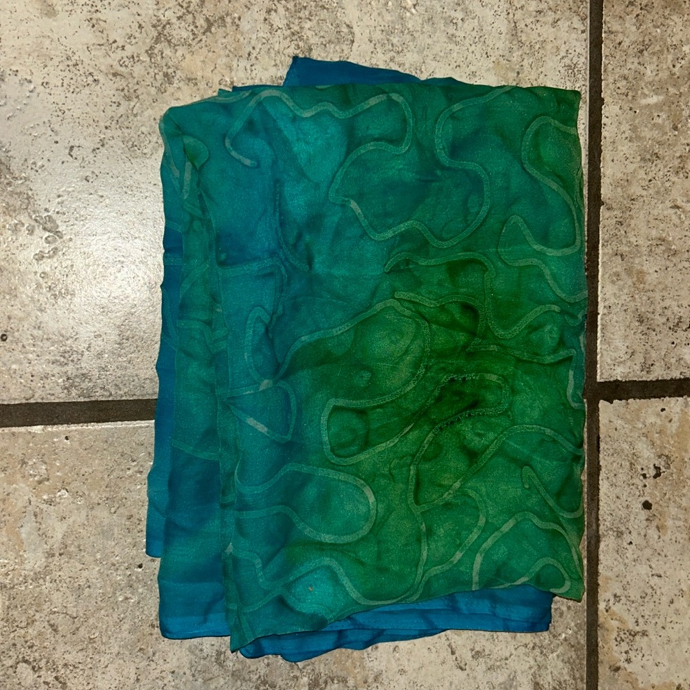 Blue and green scarf